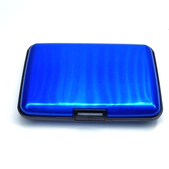 Blue Aluminum RFID Card Holder NIB - Picture 1 of 6